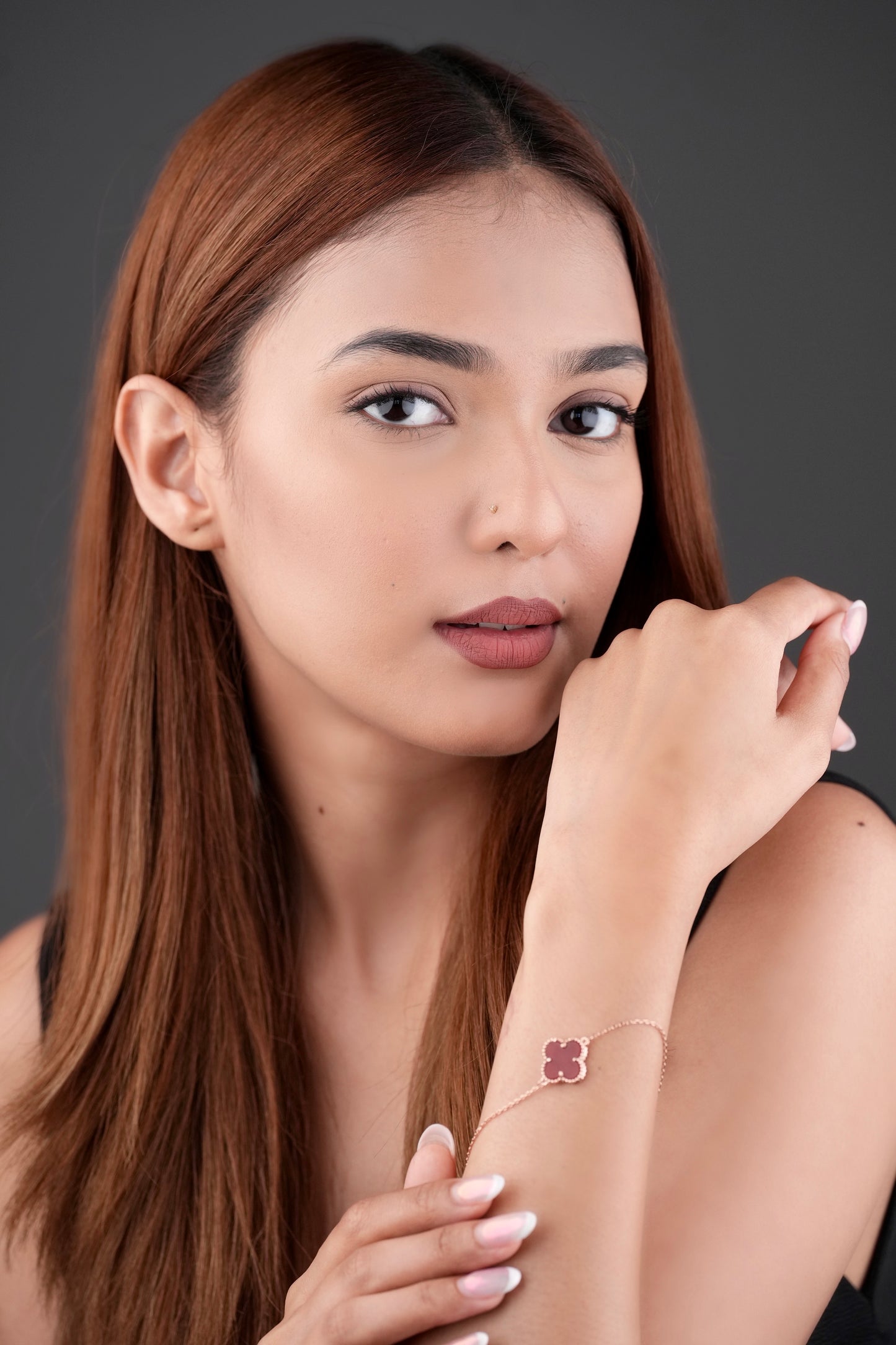 Crimson clover bracelet