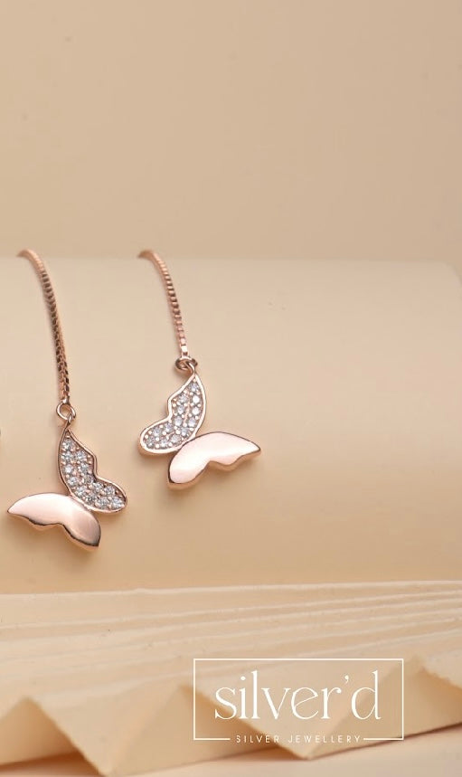 Butterfly Sui Dhaaga earrings(Rose gold)