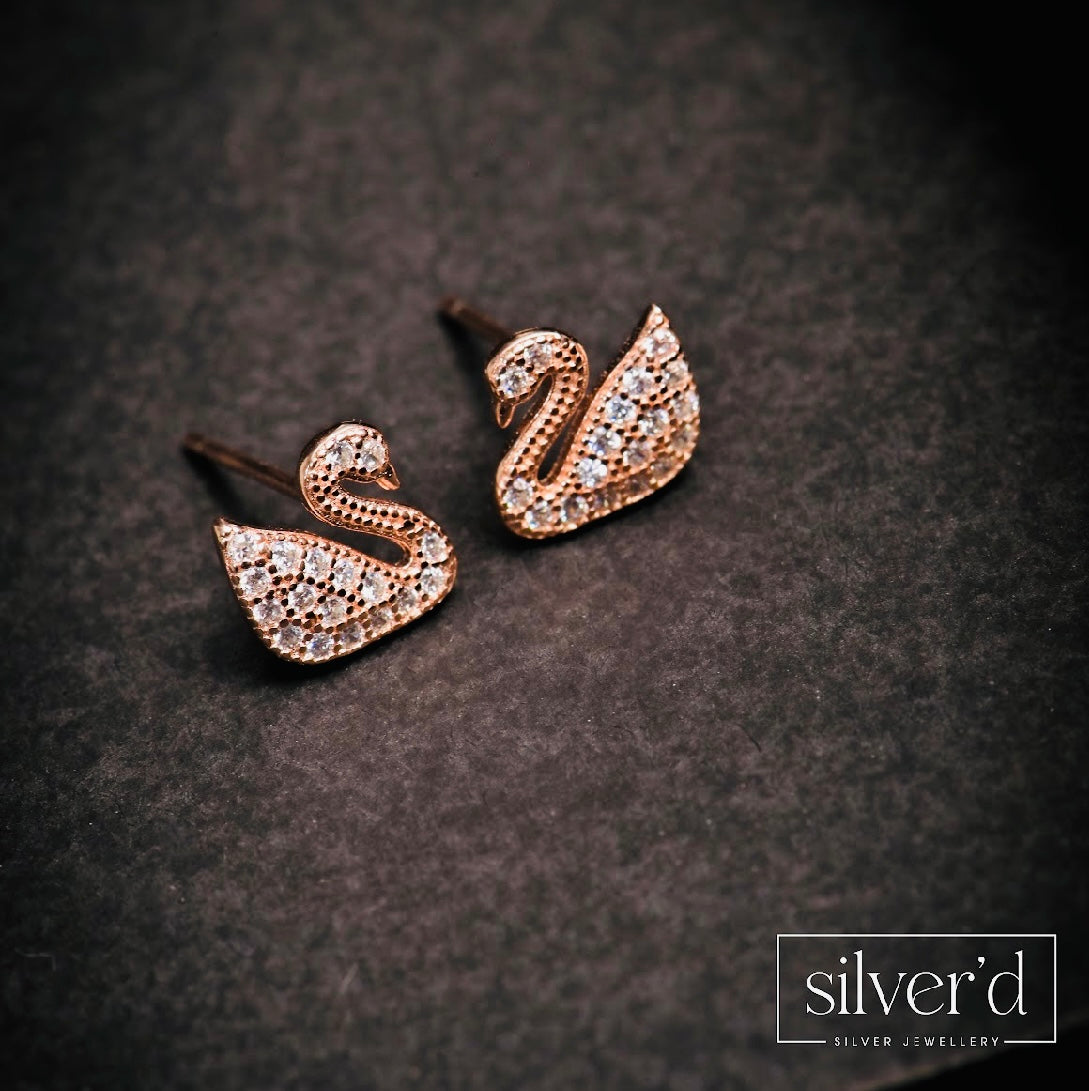 Graceful swan studs